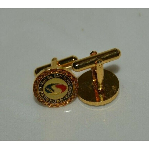 Vintage MINT Korea Realtor Estate Brokers Association Men's High End Cuff Links - Picture 3 of 3